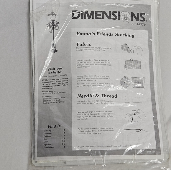 Vintage Dimensions cross stich - Emma's friends stocking app. 16" long - Picture 3 of 13
